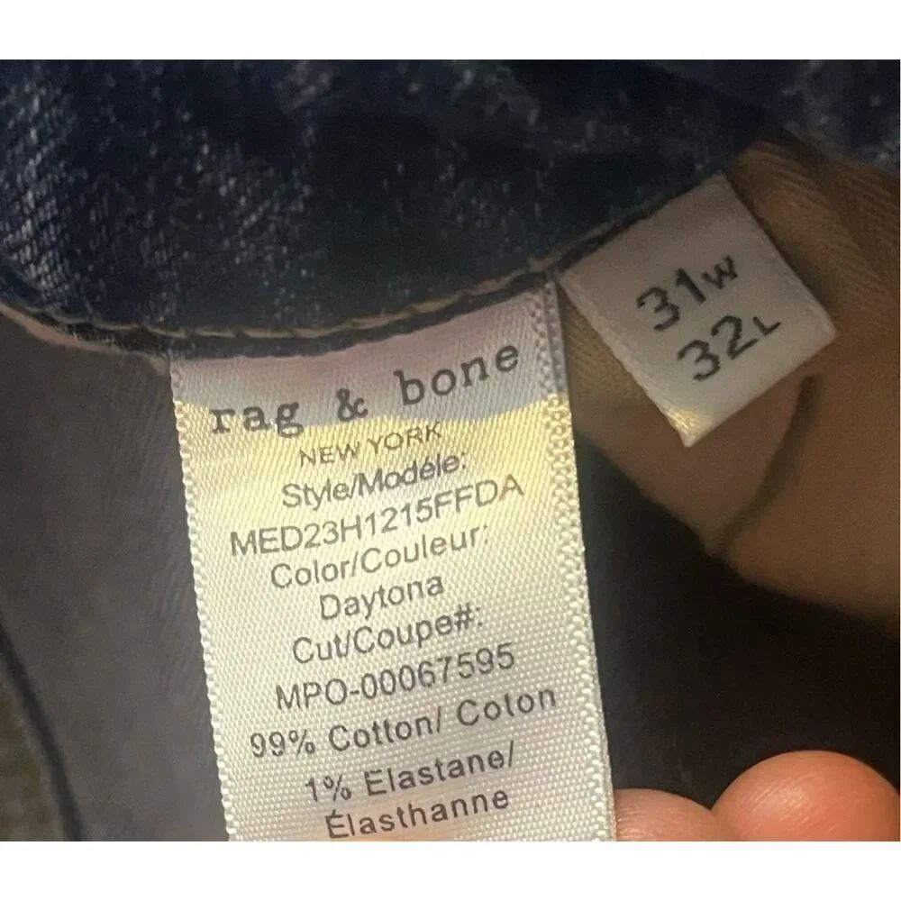 Rag & Bone classic denim jeans size 31x32 - Picture 9 of 10